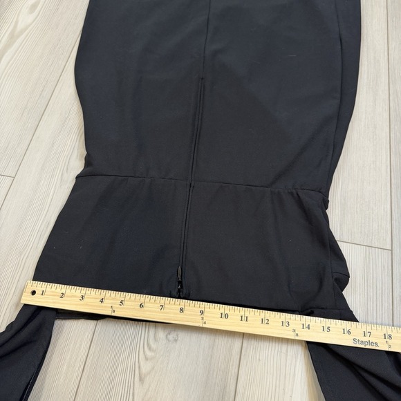 Abercrombie & Fitch Long-Sleeve Off-the-Shoulder Crepe Midi Dress Black Large - Picture 11 of 13